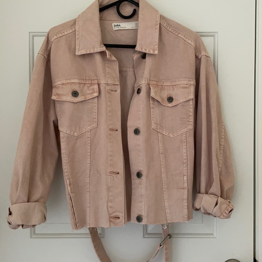 Zara pink denim jacket